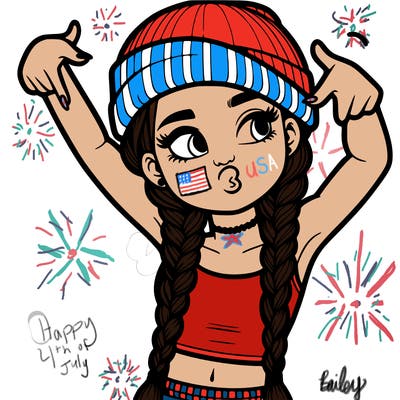 realistic teenage girl with braids and a beanie and crop top doing 🫶🏼