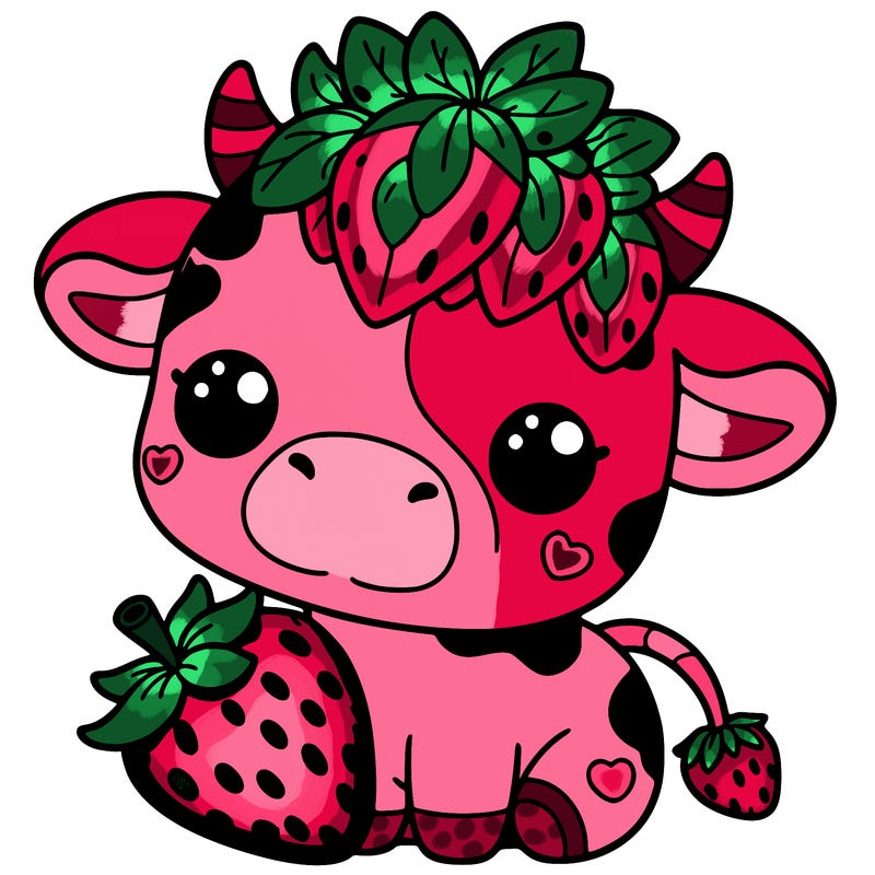 cute strawberry cow