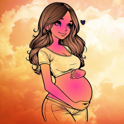 realistic pregnant girl