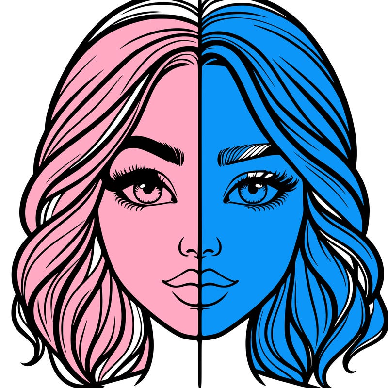 realistic girl split half