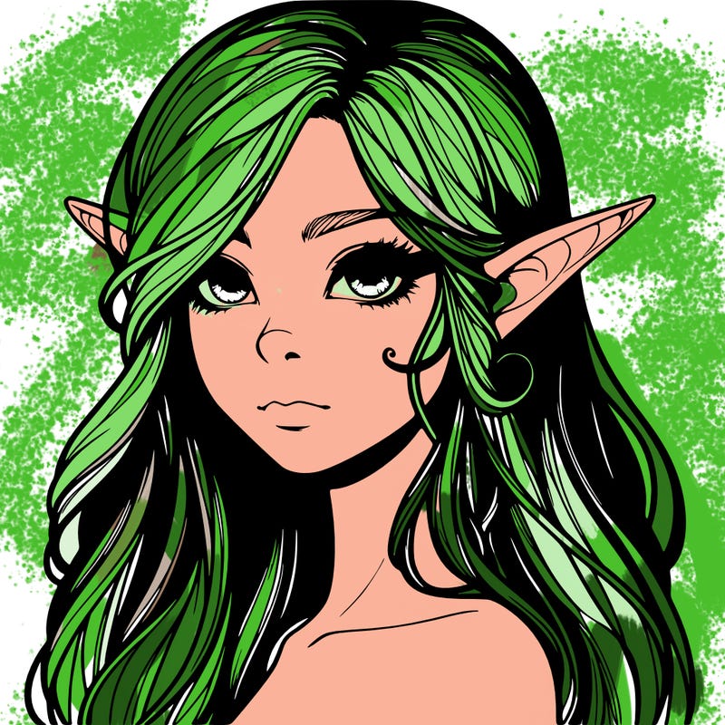 elf girl realistic dark fantasy