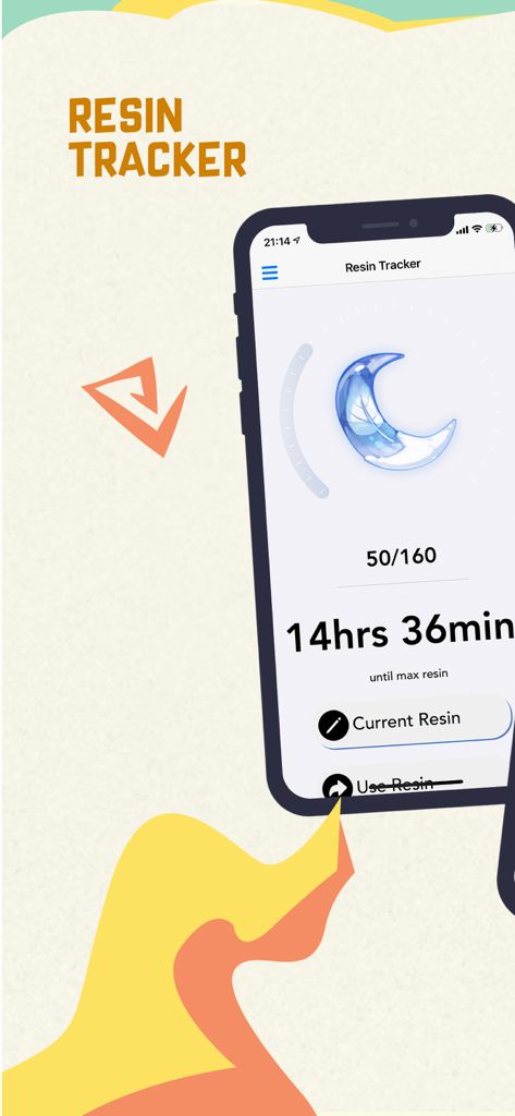 GI Pocket Helper - A screenshot of the Resin Tracker feature in the GI Pocket Helper app for Genshin Impact players.