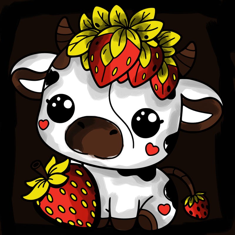 cute strawberry cow