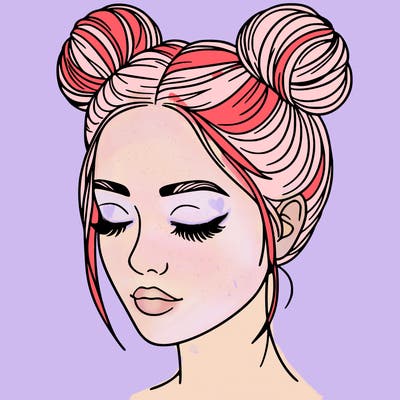 woman with hair buns