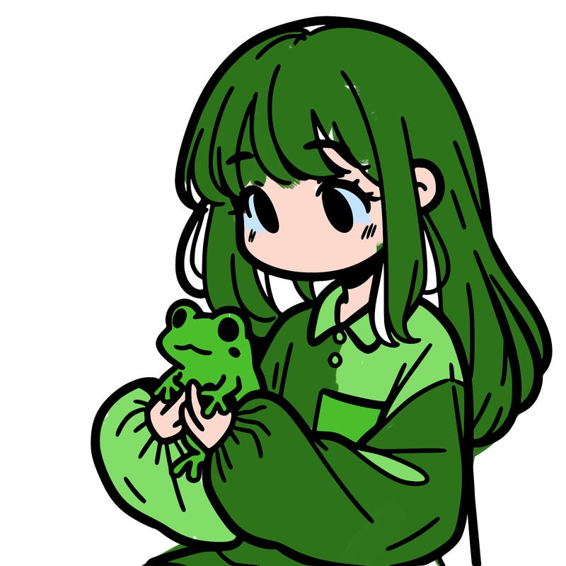 girl with long hair and a oversized shirt. and she is holding a frog