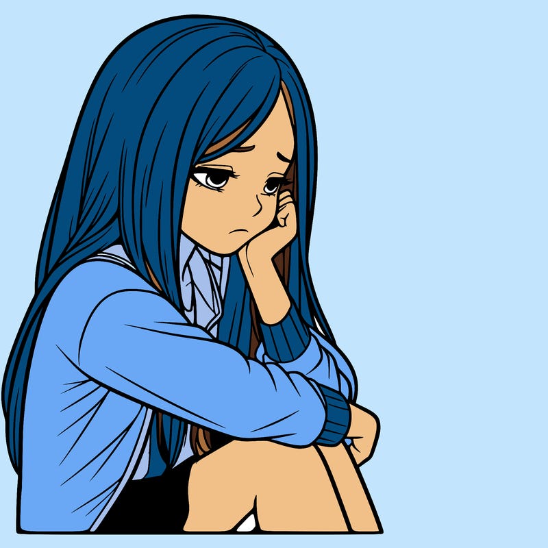 a realistic girl with depression