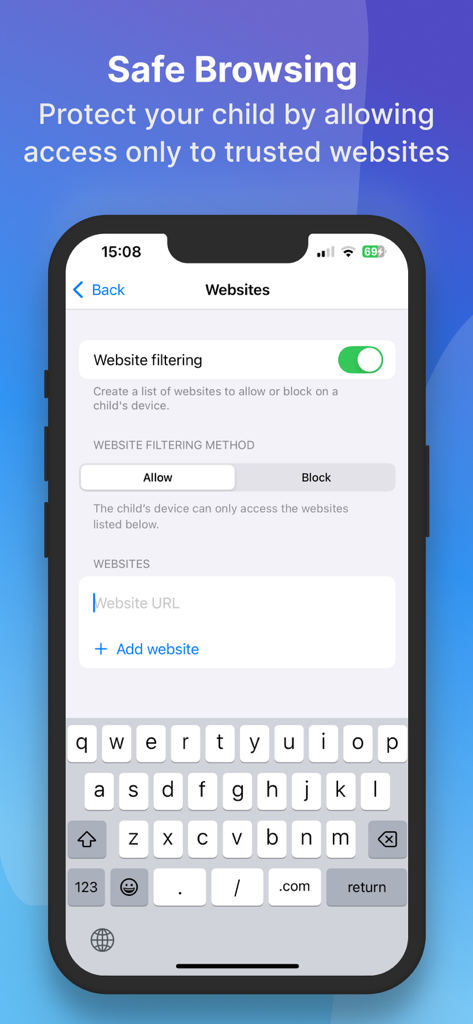 Jamf Parent - Safe browsing and website filtering settings in the Jamf Parent app