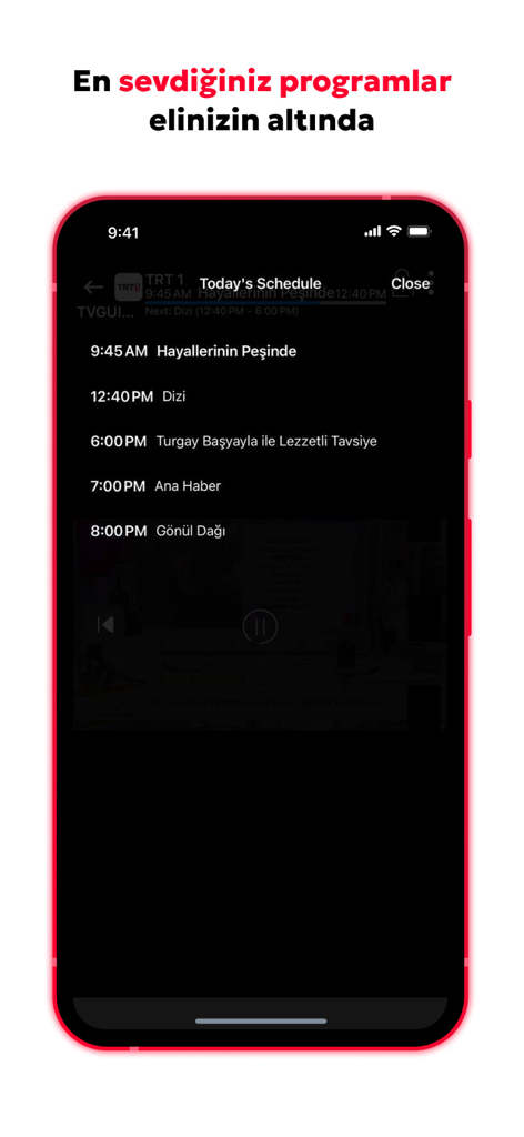 TV İzle: Watch Shows & Films - Un'app mobile che mostra il programma giornaliero dei canali televisivi turchi.