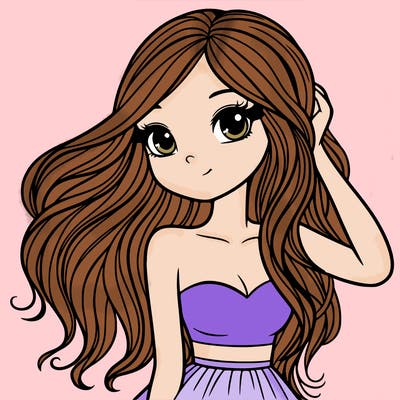 a beautiful girl with long hair