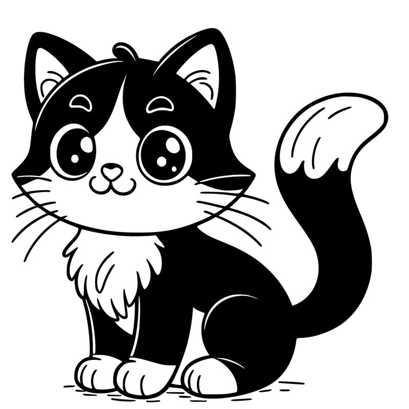 black and white cat
