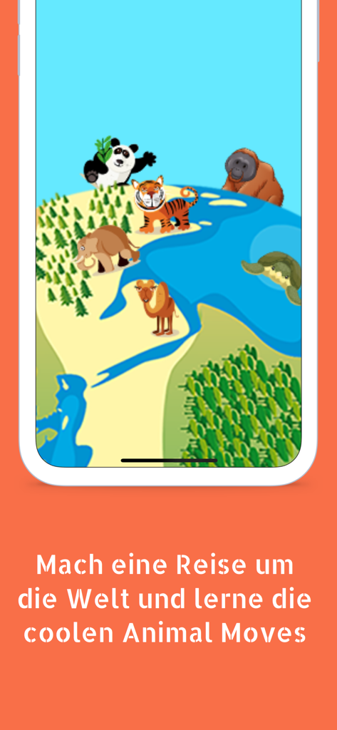 Kinderyoga: Yoga for Kids - 어린이가 요가 동작을 배울 수 있는 판다, 호랑이, 코끼리 같은 동물이 등장하는 만화 세계 지도