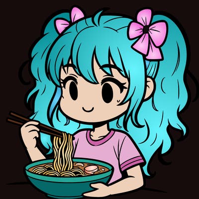 a girl eating ramen