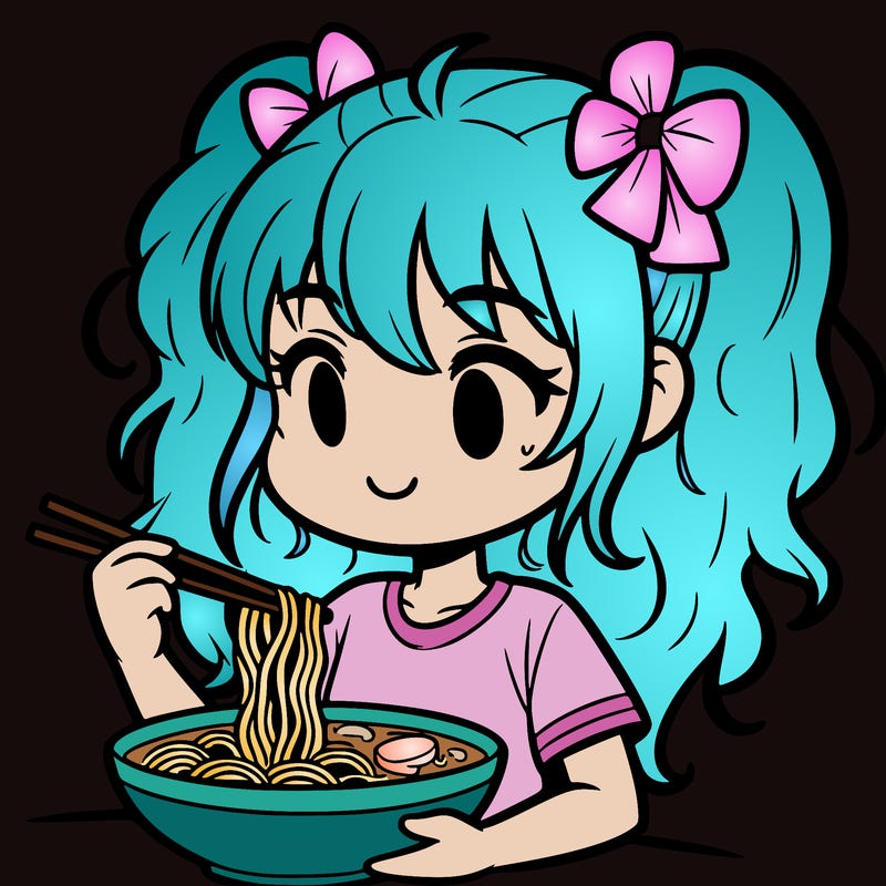 a girl eating ramen