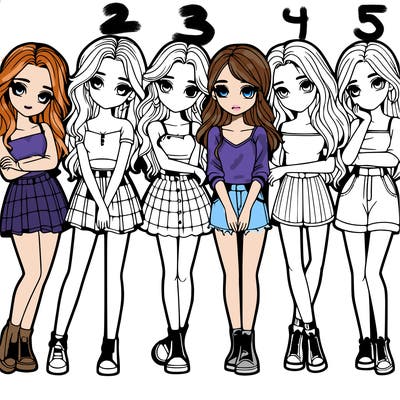 a group of girls realistic