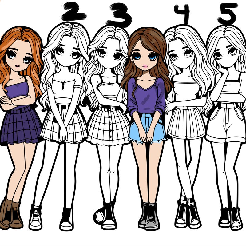 a group of girls realistic