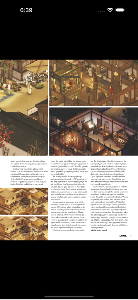 Level Dergisi - Digital magazine page from Level Dergisi showing a gaming article with isometric screenshots and Turkish text.