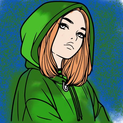 a realistic girl in a hoodie