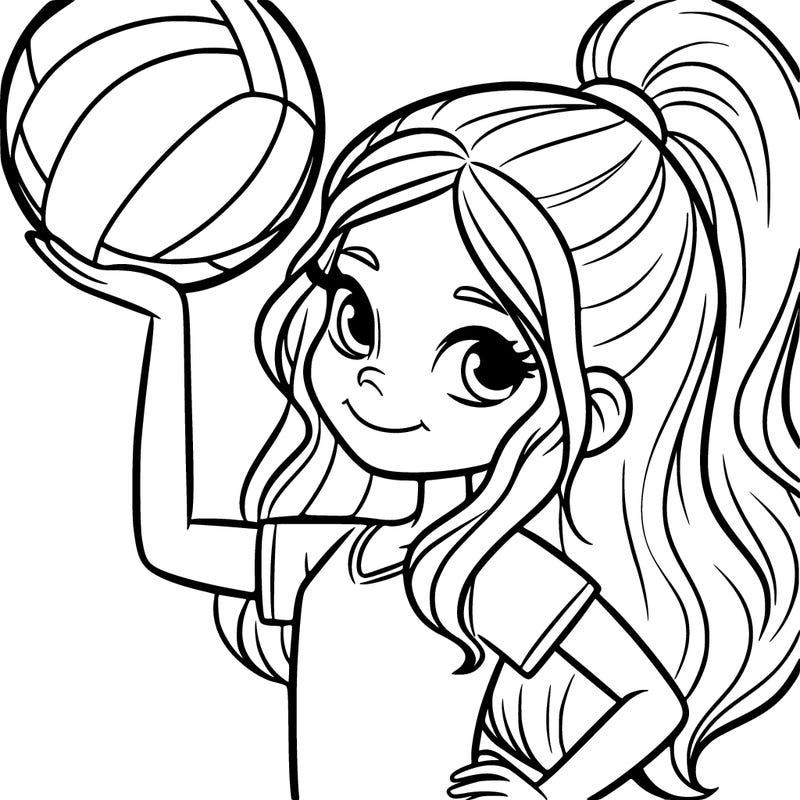 girl with a volley ball