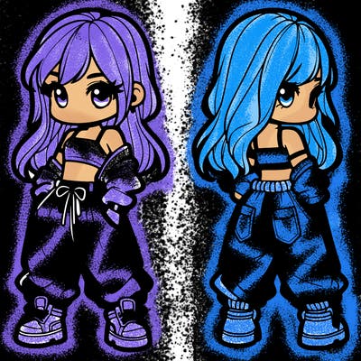 girl in crop top and baggy pants