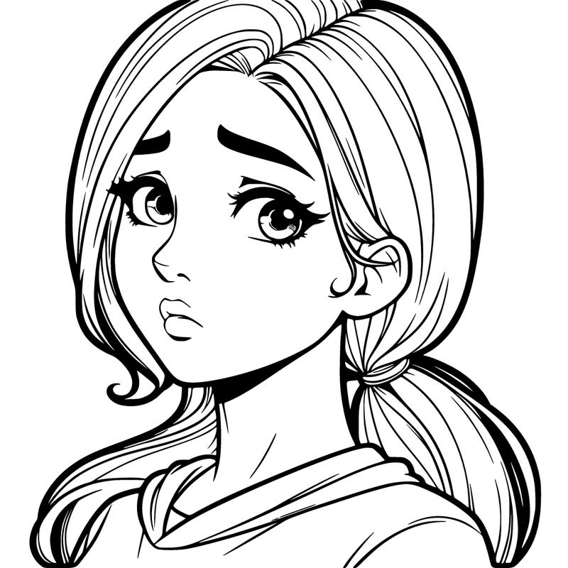 realistic girl with betrayed expression