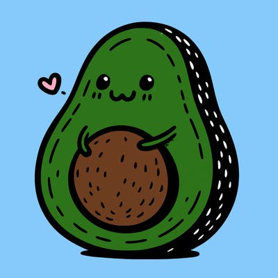an avocado hugging an avocado