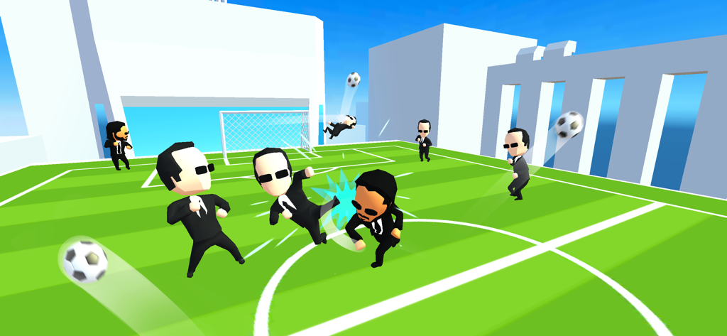 I, The One - Fighting Games - Cartoon mini fighters in black suits fighting on a rooftop soccer field in I The One