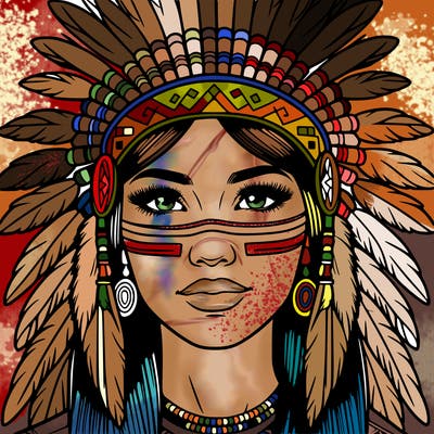 realistic native american woman