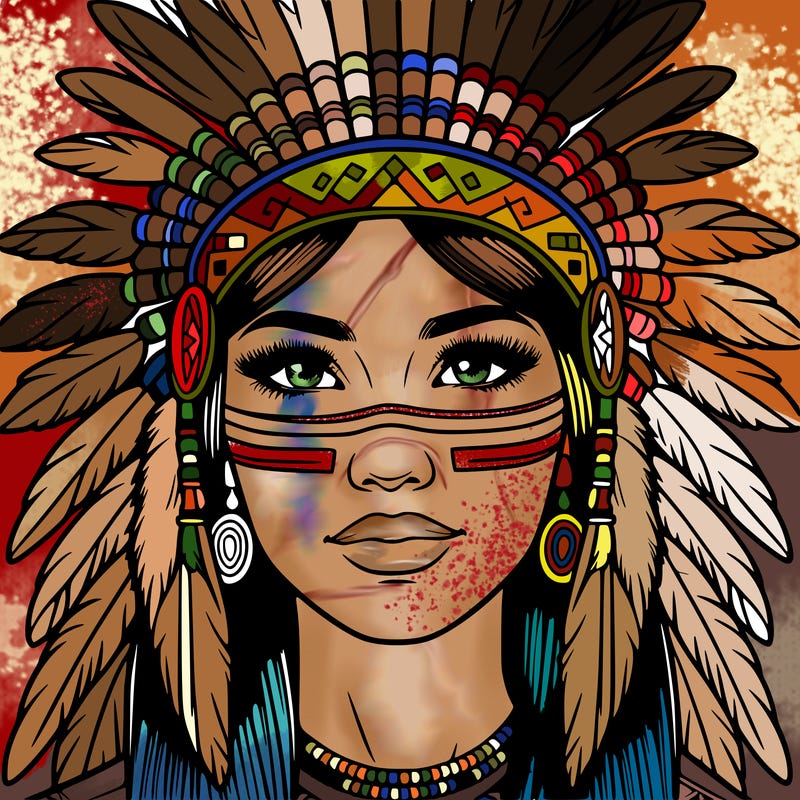 realistic native american woman