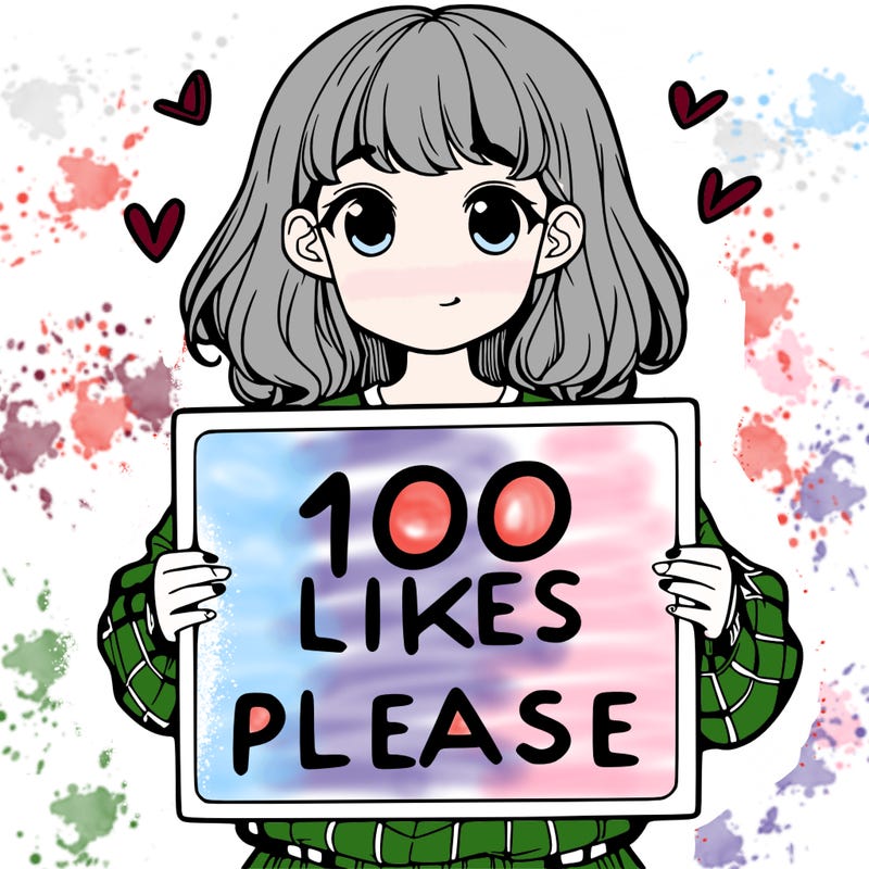 a girl holding a sign saying 100 likes please
