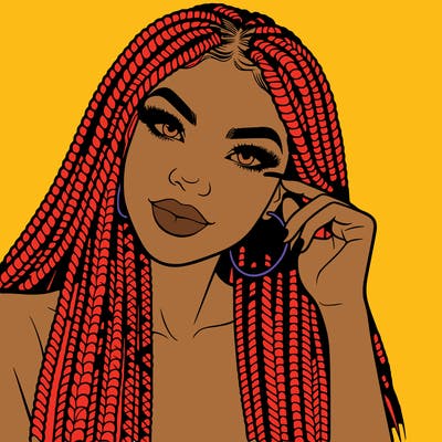 beautiful woman with box braids