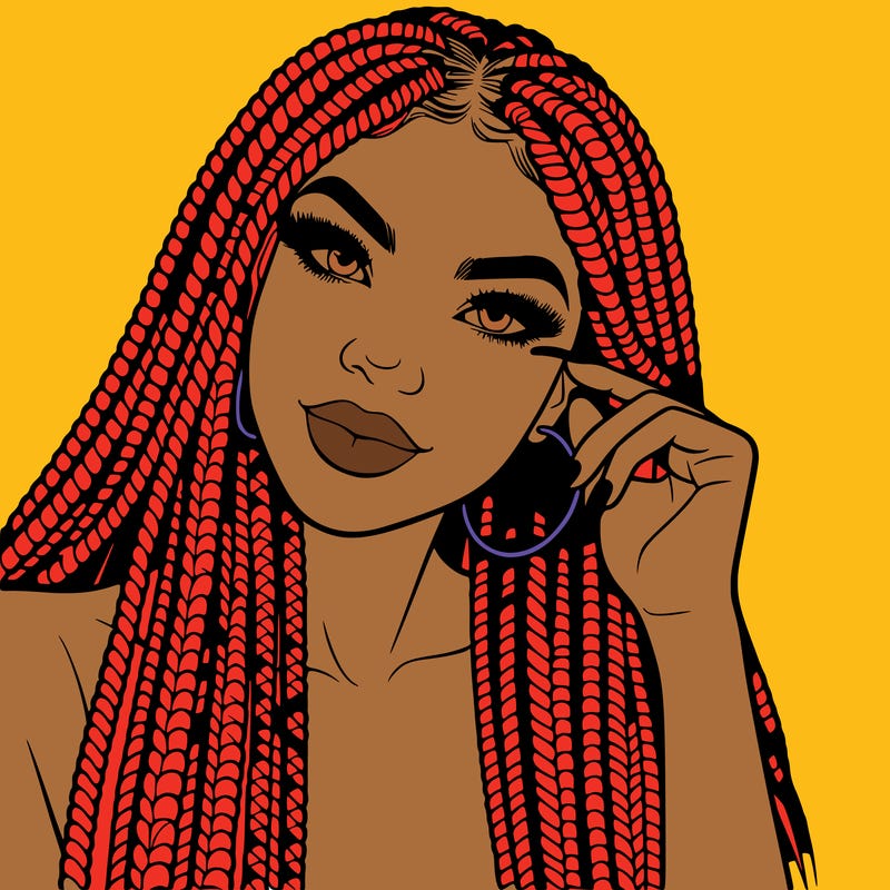 beautiful woman with box braids