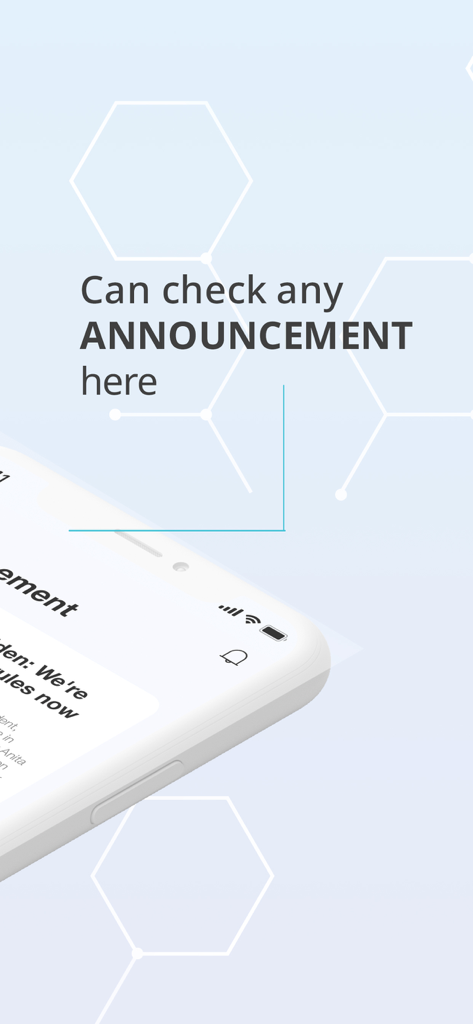 iCARES Smart Community - iCARES Smart Community app announcement feature screen