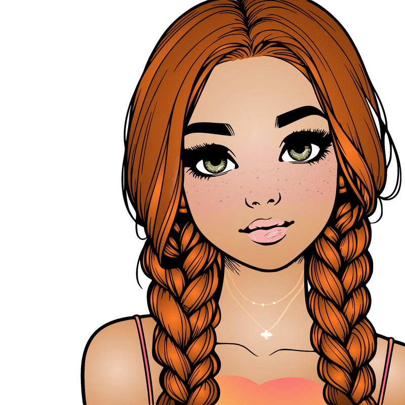 realistic girl with braids