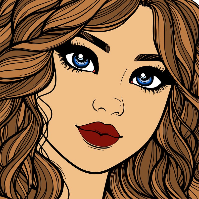 beautiful realistic girl close up to the camera with wavy hair,