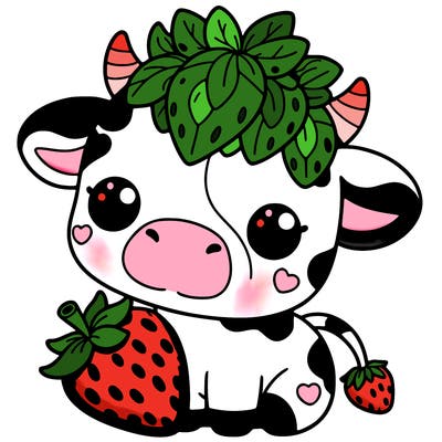 cute strawberry cow