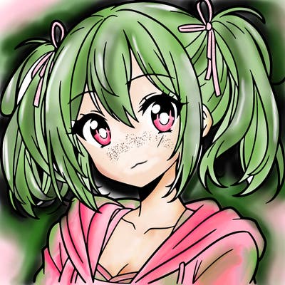 anime girl with pigtails