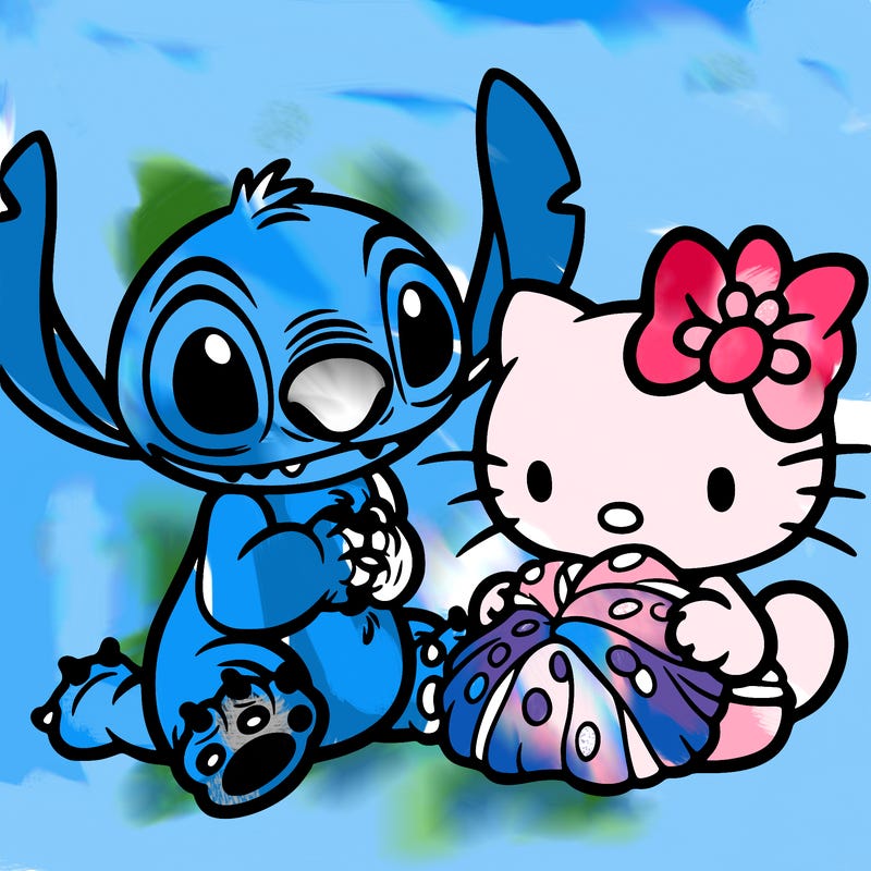 stitch and hello kitty