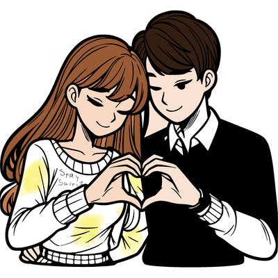couple making a heart