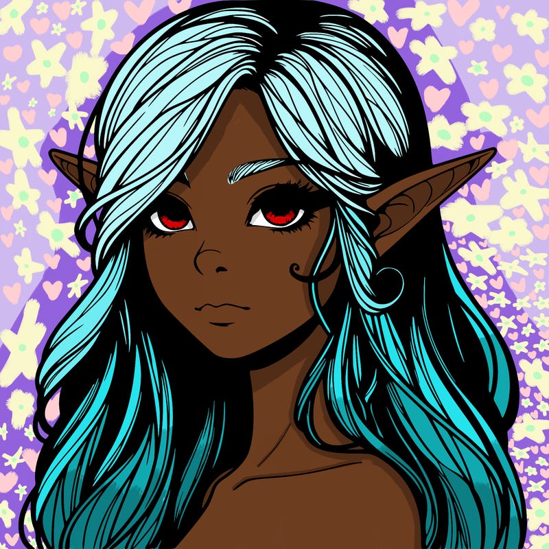 elf girl realistic dark fantasy