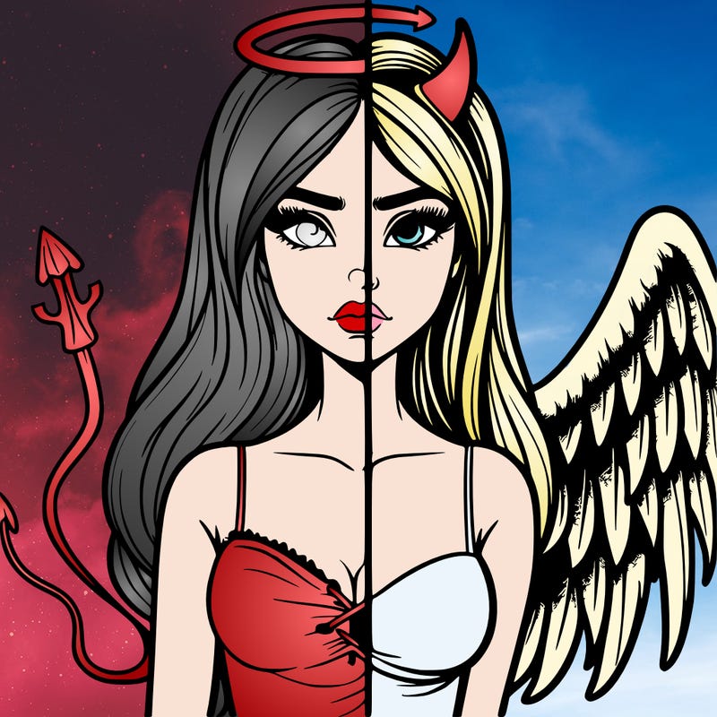 devil vs angel realistic girl