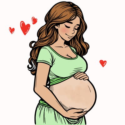 woman heavily pregnant realistic