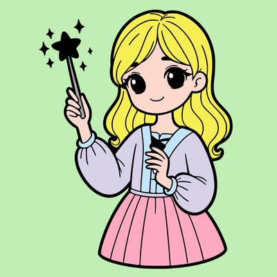 girl holding magical wand
