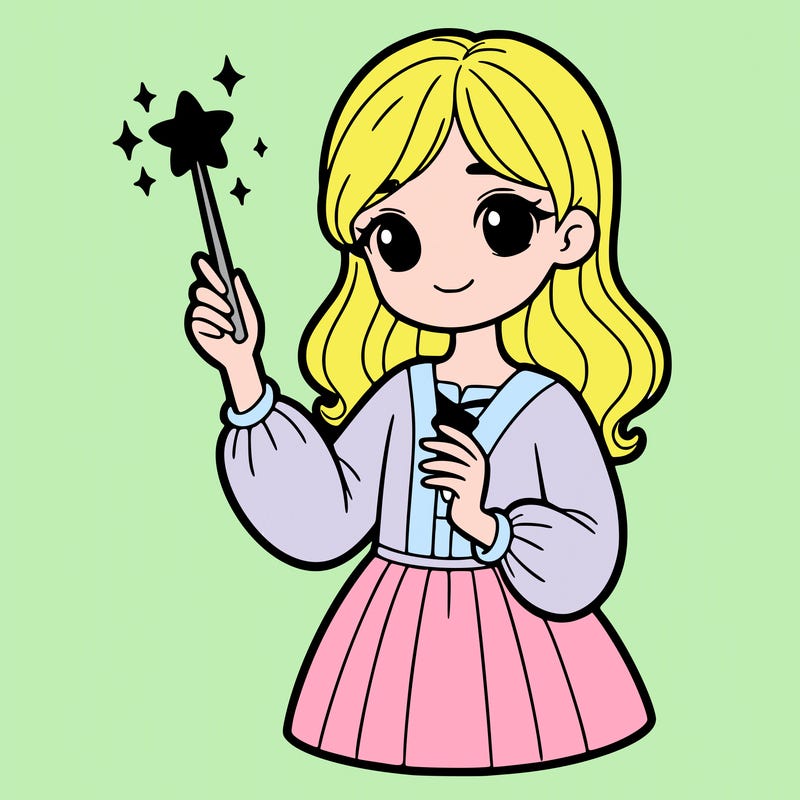 girl holding magical wand