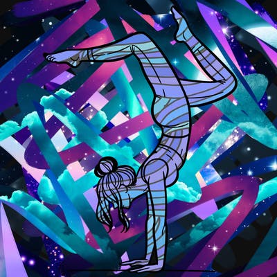 a woman doing a handstand