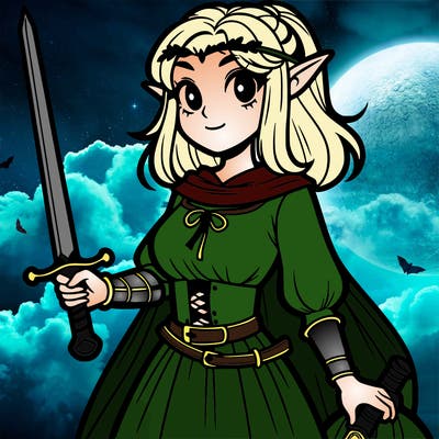 elf girl with a sword