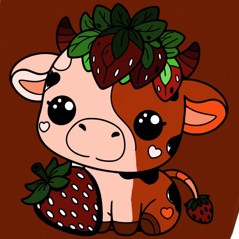 cute strawberry cow