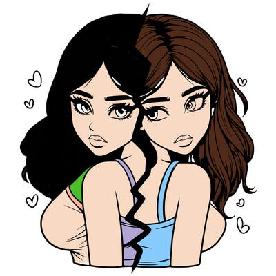 realistic girl split