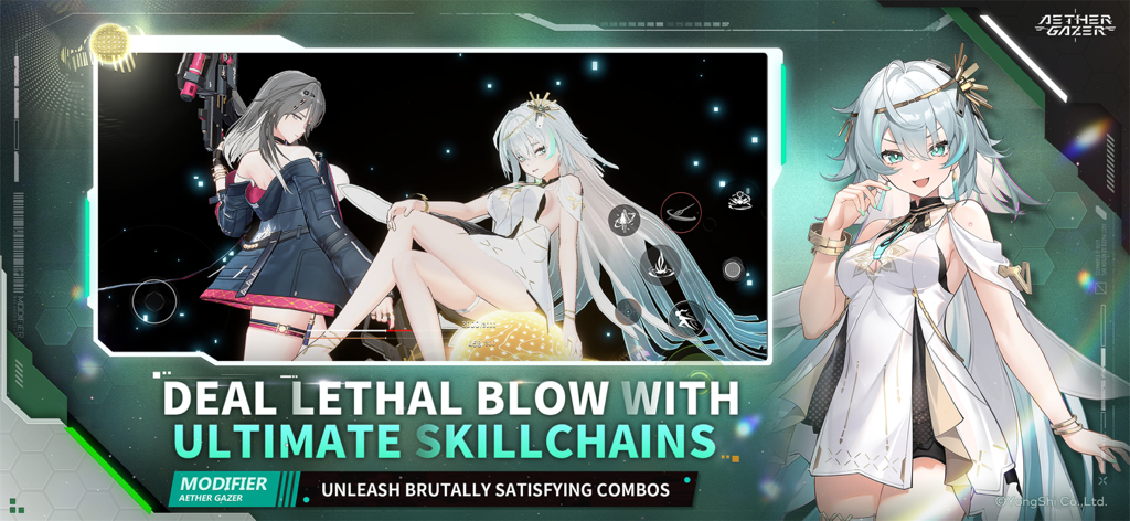 Aether Gazer - Anime characters in Aether Gazer performing ultimate skillchains during combat