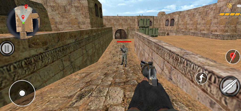 Fps commando Shooting Warzone - Tactical first person shooter gameplay with a revolver in a desert setting
