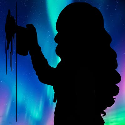 realistic girl with mask spray painting a wall